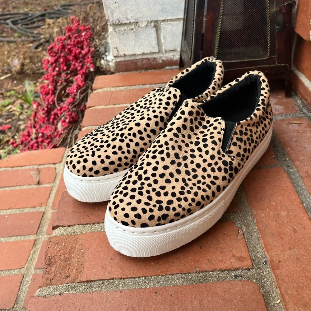 Cupid Leopard Print Slip-On Sneakers  8.5